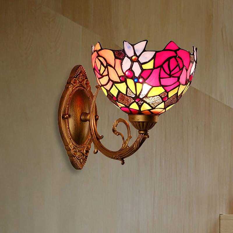 BowLift | Lodge Flower Wand lamp with curved arm 1 light mini wall lighting for living room