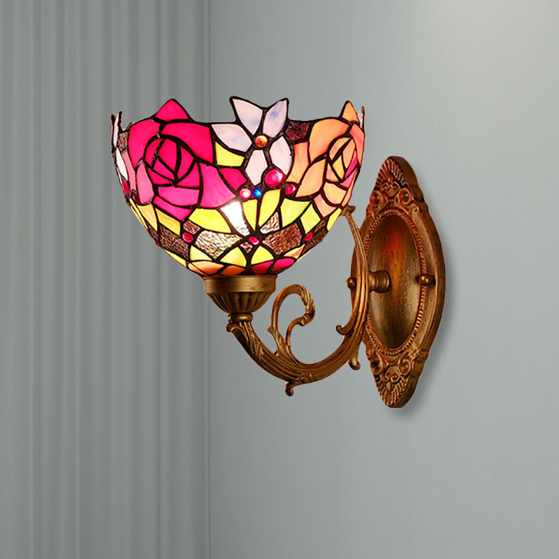 BowLift | Lodge Flower Wand lamp with curved arm 1 light mini wall lighting for living room