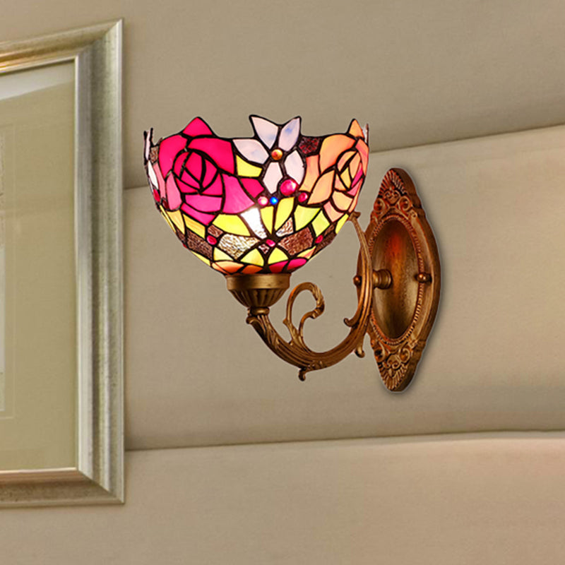 BowLift | Lodge Flower Wand lamp with curved arm 1 light mini wall lighting for living room
