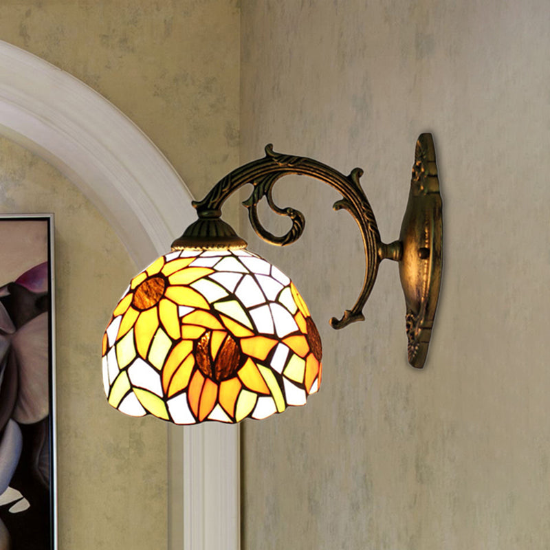 BowLift | Lodge Flower Wand lamp with curved arm 1 light mini wall lighting for living room