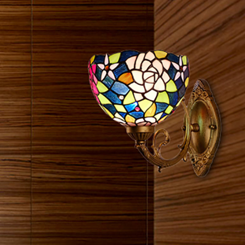 BowLift | Lodge Flower Wand lamp with curved arm 1 light mini wall lighting for living room