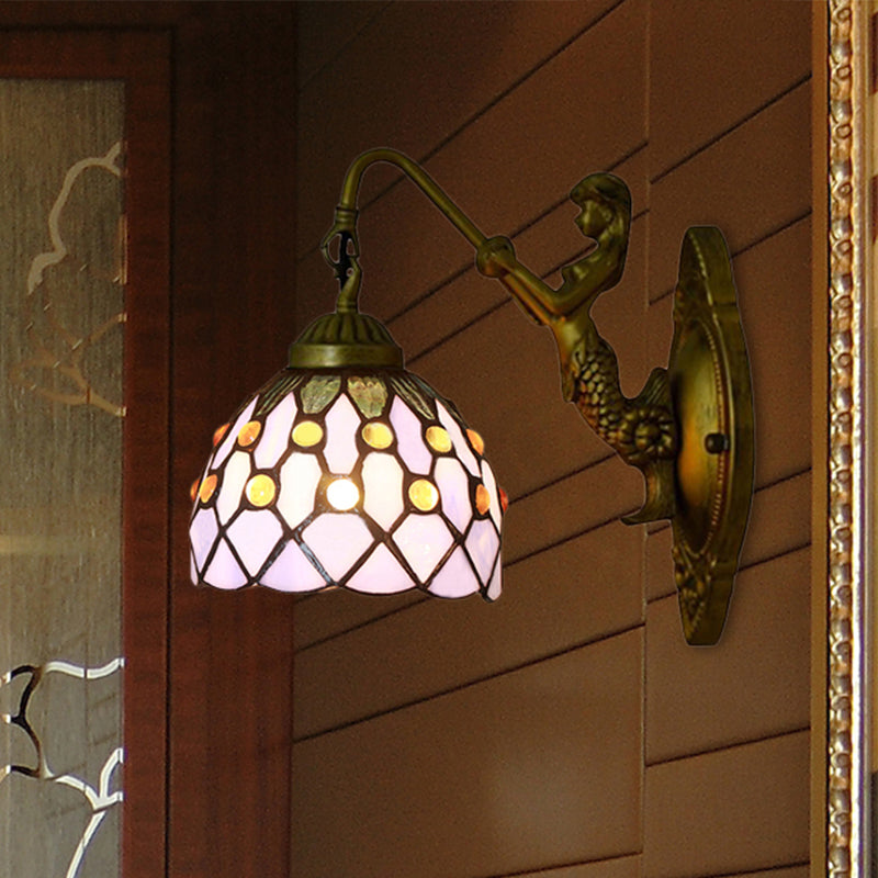 BowLift | Vintage Dome Wall Lamp Combined Glass One Light Mini Wall Lamp in Brass