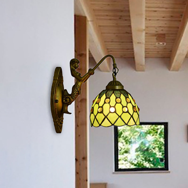 BowLift | Vintage Dome Wall Lamp Combined Glass One Light Mini Wall Lamp in Brass