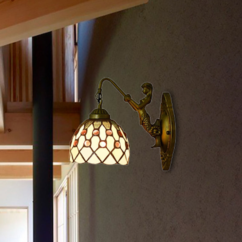 BowLift | Vintage Dome Wall Lamp Combined Glass One Light Mini Wall Lamp in Brass