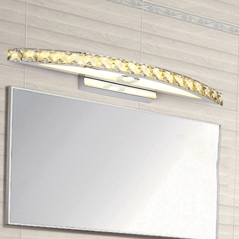 BowLift | Flared Vanity Lighting Modern Style Clear/Champagne Crystal 17"/21" W LED Wall Lamp, Warm/White Light