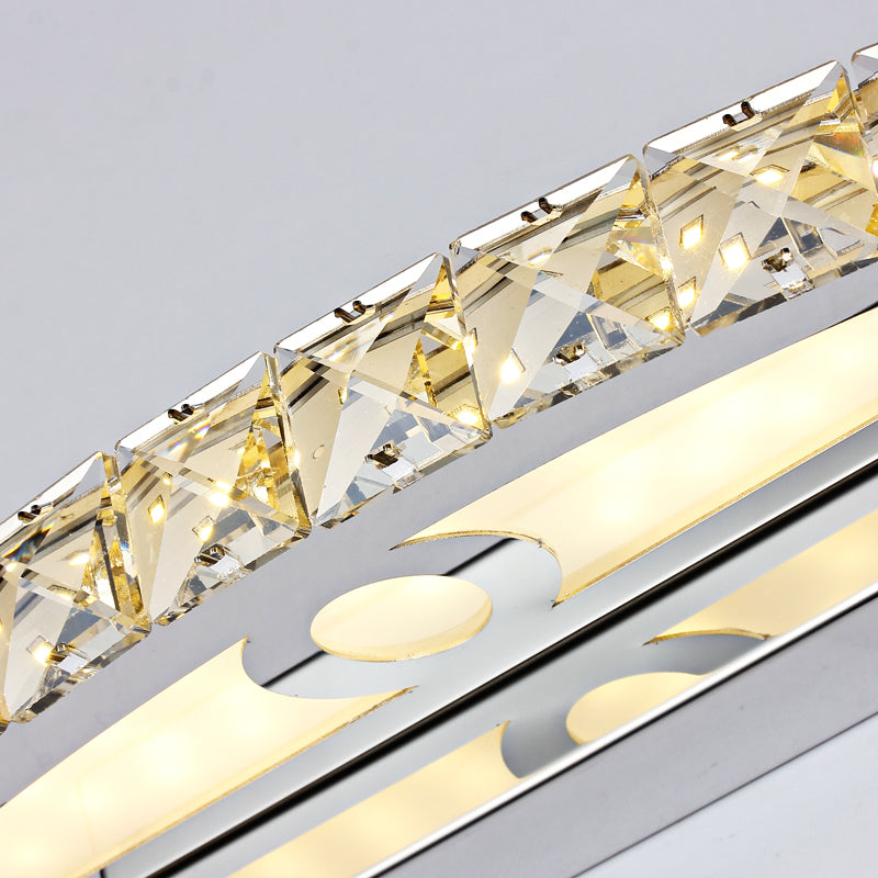 BowLift | Flared Vanity Lighting Modern Style Clear/Champagne Crystal 17"/21" W LED Wall Lamp, Warm/White Light
