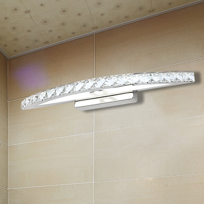 BowLift | Flared Vanity Lighting Modern Style Clear/Champagne Crystal 17"/21" W LED Wall Lamp, Warm/White Light