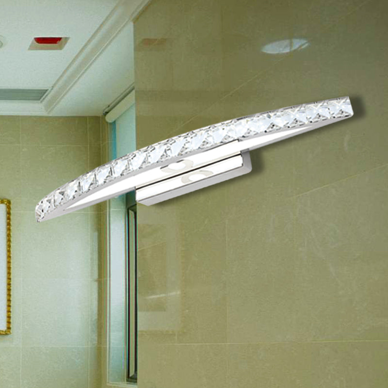 BowLift | Flared Vanity Lighting Modern Style Clear/Champagne Crystal 17"/21" W LED Wall Lamp, Warm/White Light