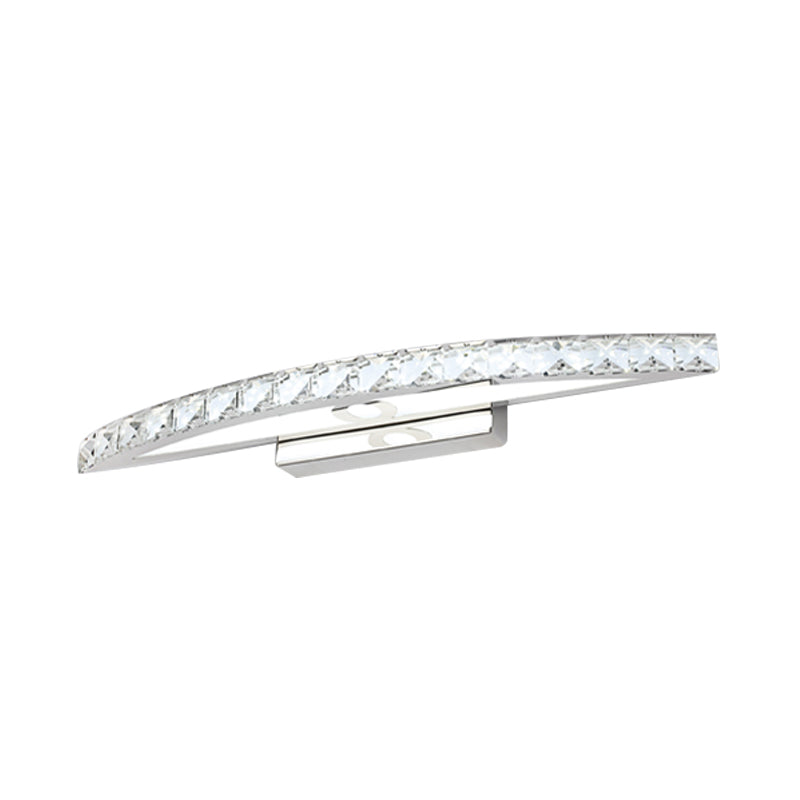 BowLift | Flared Vanity Lighting Modern Style Clear/Champagne Crystal 17"/21" W LED Wall Lamp, Warm/White Light