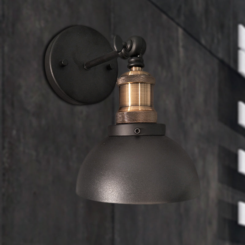 BowLift | Dome Restaurant Wall Light Metal 1 Light Modern Style Adjustable Wall Lamp in Black