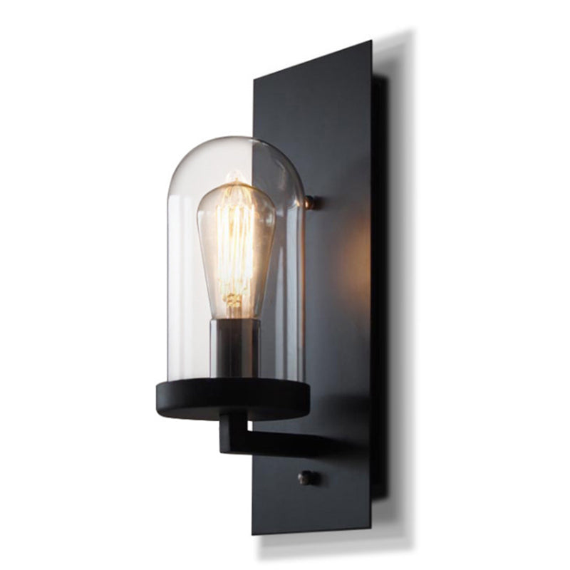 BowLift | Industrial metal wall lamp 1-head bar lamp with glass shade for bedroom living room
