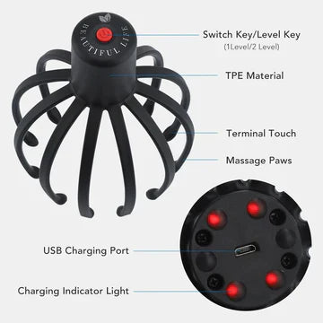 BowLift | Electric Octopus Head Massager - Relaxing Scalp & Stress Relief Device