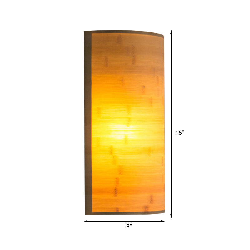 BowLift | Bamboo Half Cylinder Wall Light Modern 2 Bulbs Wall Lighting Fixture made of Wood for the Living Room