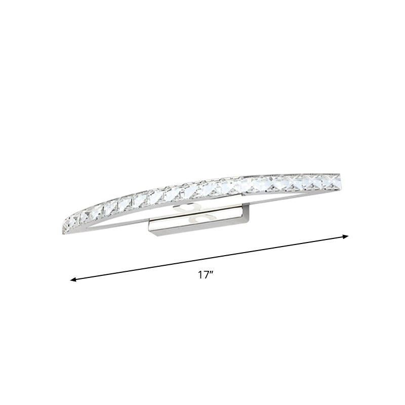 BowLift | Flared Vanity Lighting Modern Style Clear/Champagne Crystal 17"/21" W LED Wall Lamp, Warm/White Light