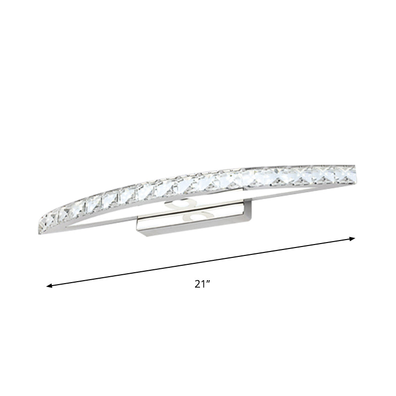 BowLift | Flared Vanity Lighting Modern Style Clear/Champagne Crystal 17"/21" W LED Wall Lamp, Warm/White Light