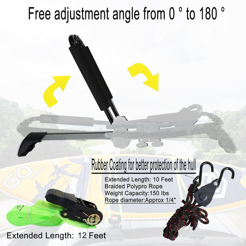 BowLift | Kayak Roof Rack J-Bar Rack for Kayak Surf Board Canoe SUP Ski Board Folding Kayak Roof Rack