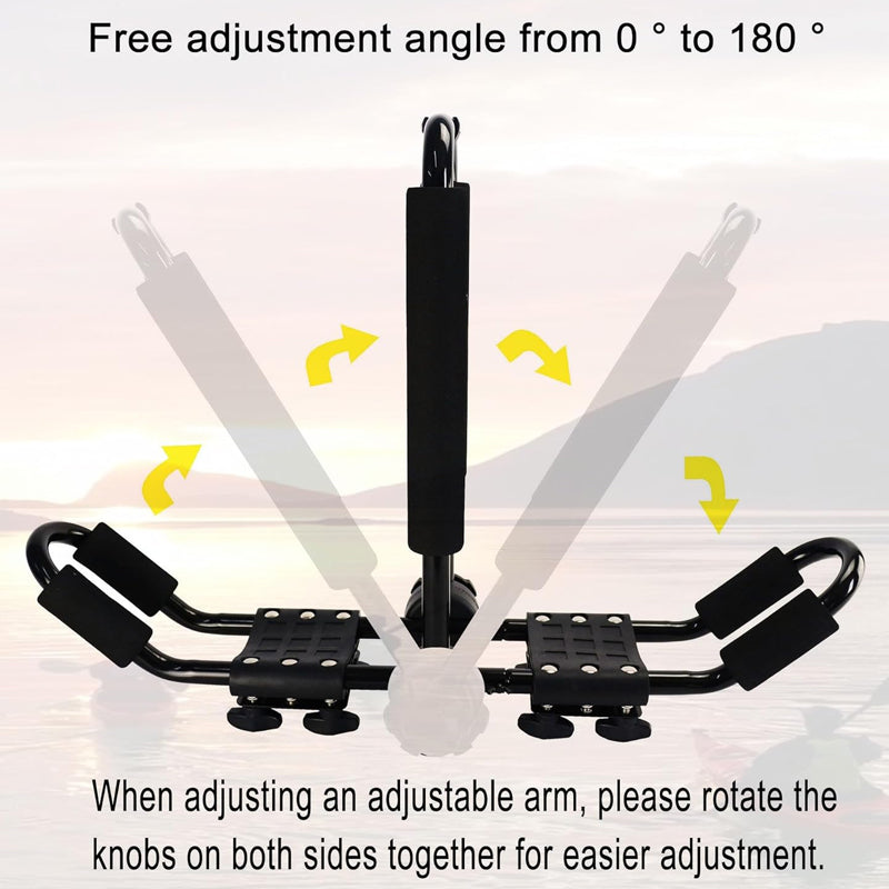 BowLift | Kayak Roof Rack 1 Pair J-Bar 2 Kayaks Roof Rack Mounting On SUV Car and Truck Crossbars