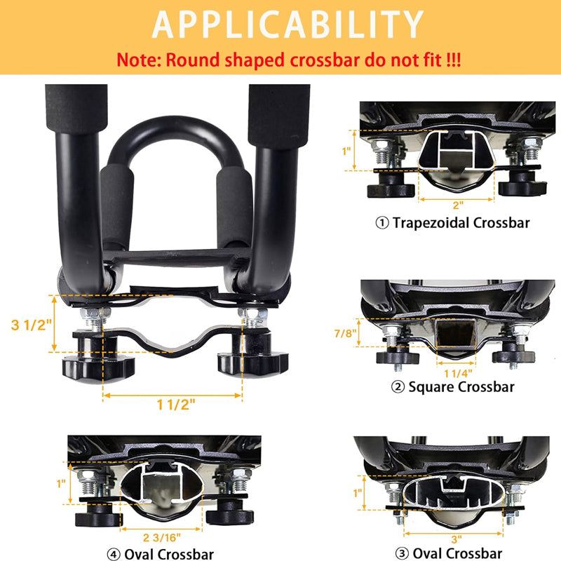 BowLift | Kayak Roof Rack 4 Pieces J-Bar Carrier Holder Car Top Mount Rack for Canoe SUV Cars Truck Surf Ski