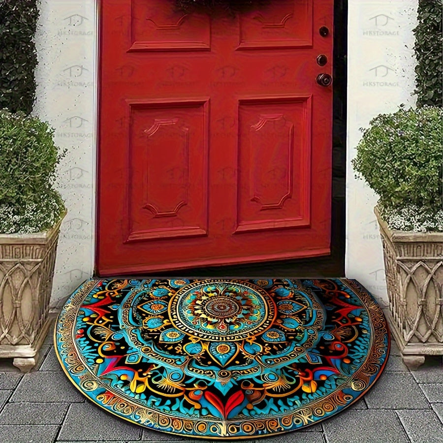 BowLift | Door mat half round mandala design rug