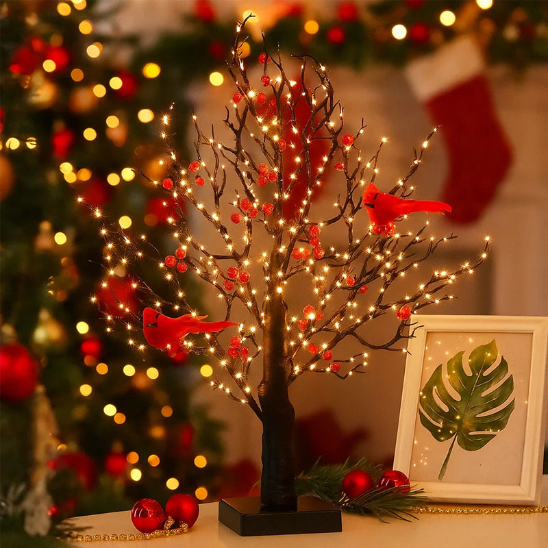 BowLift | Atmospheric Light Tree with Red Birds – Flexible LED Decoration Tree