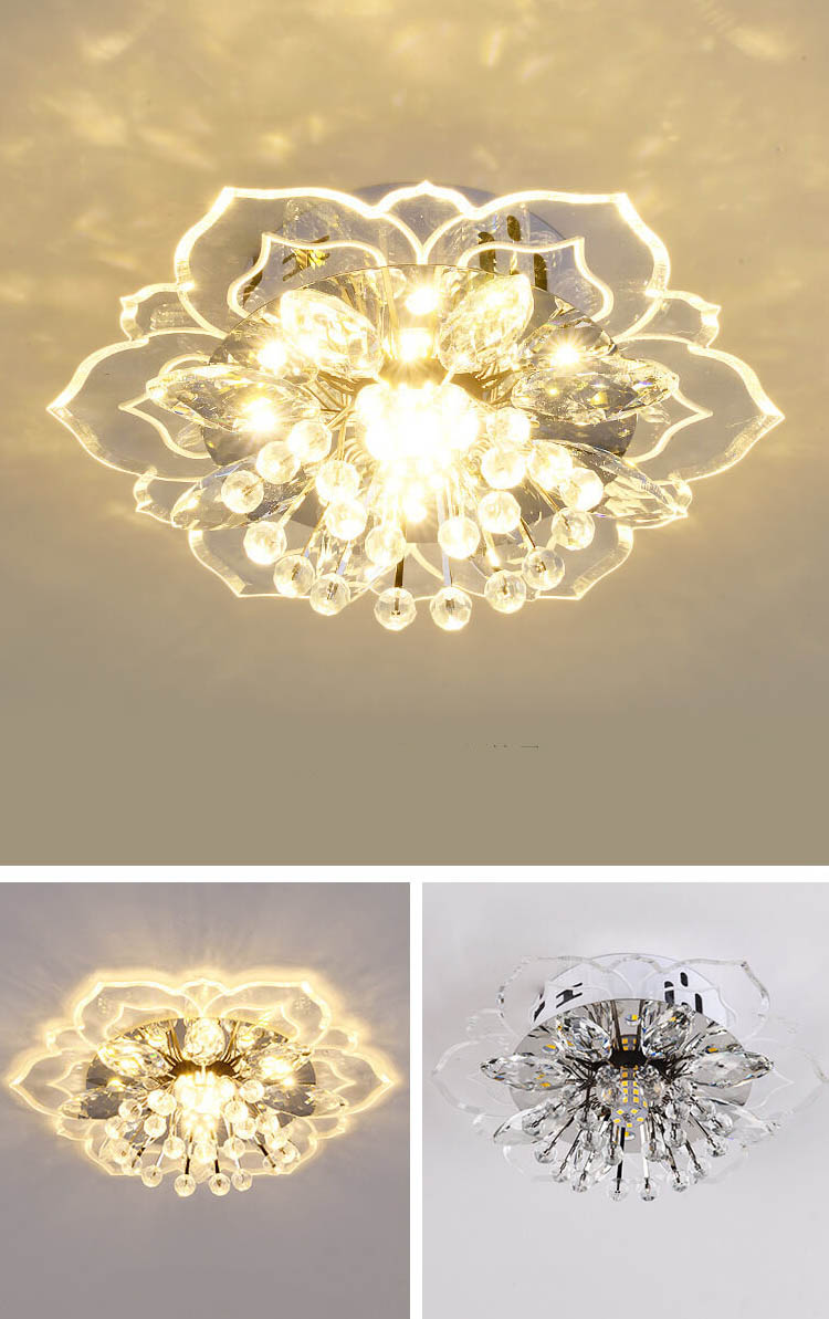 BowLift | GlowPetal LED Crystal Ceiling Light | Flower Shaped | Modern Design | Energy Saving | Decorative Lighting