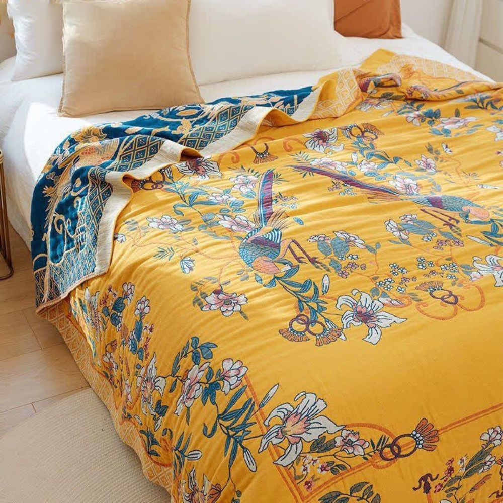 BowLift | Ethereal Cotton Floral Bird Blanket