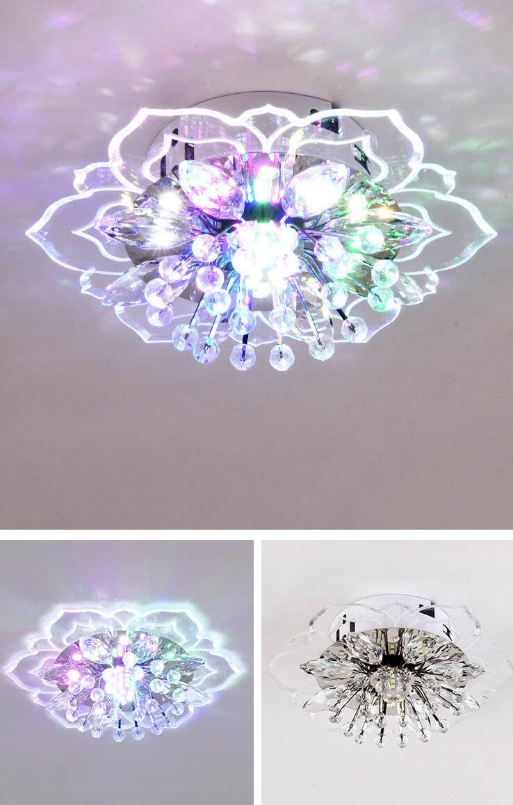 BowLift | GlowPetal LED Crystal Ceiling Light | Flower Shaped | Modern Design | Energy Saving | Decorative Lighting