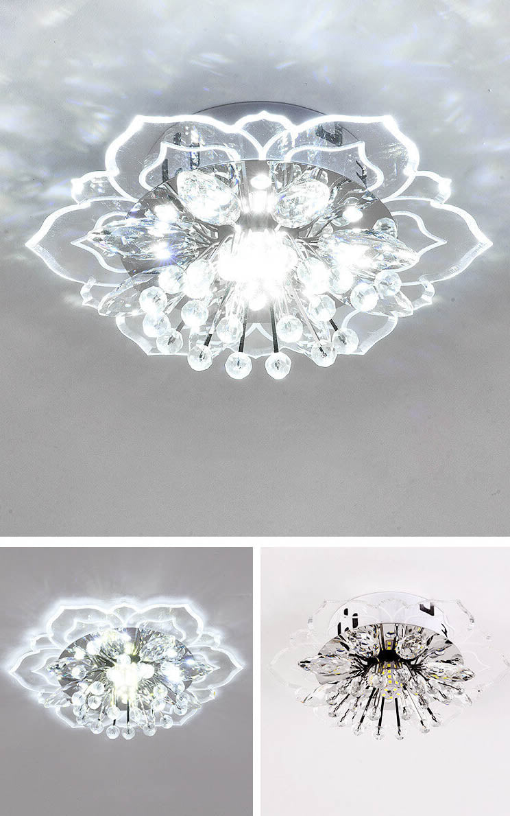 BowLift | GlowPetal LED Crystal Ceiling Light | Flower Shaped | Modern Design | Energy Saving | Decorative Lighting