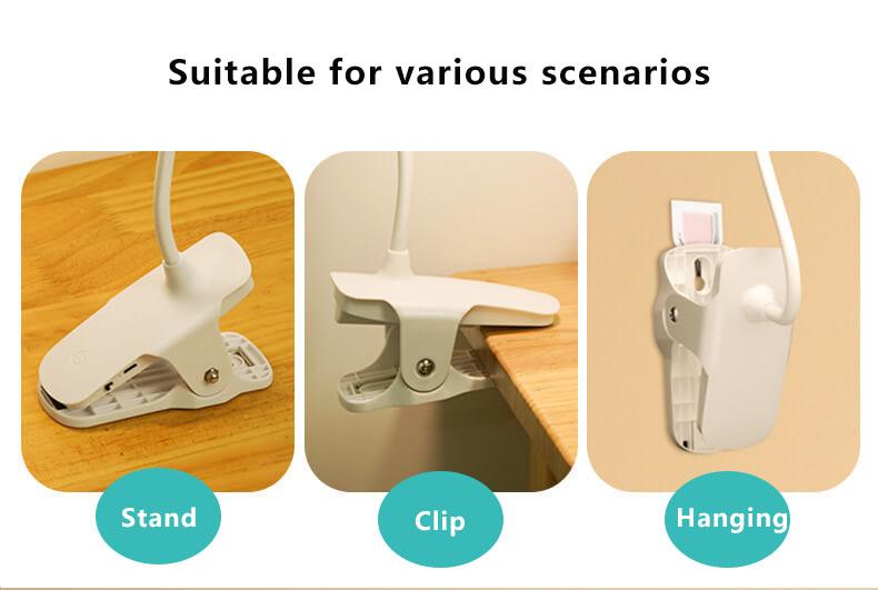 BowLift | Simple LED Clip Desk Lamp rechargeable Eye Protection Night Light