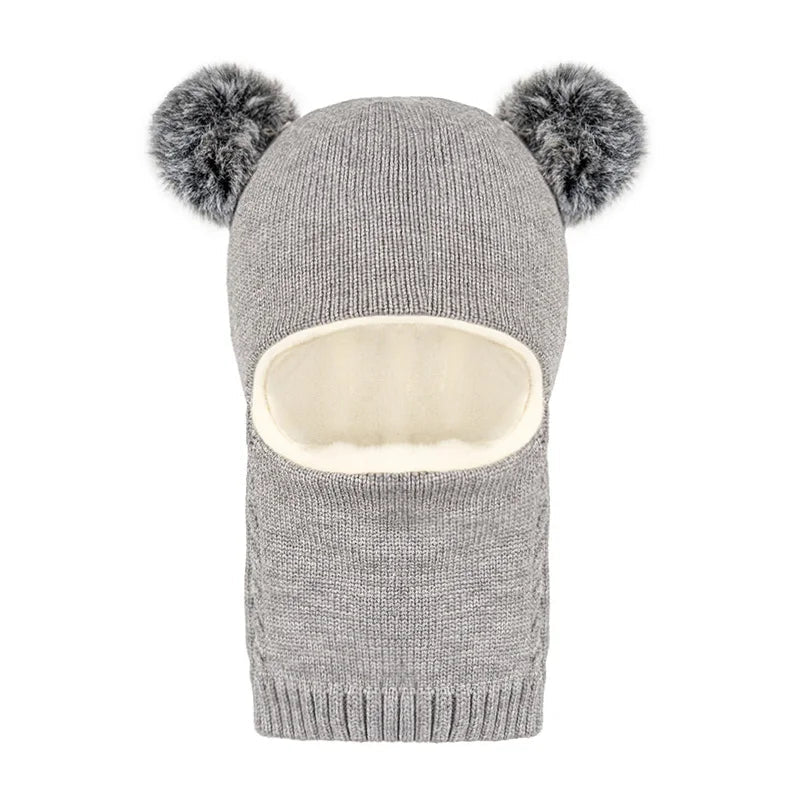 BowLift | Cute Kids Winter Balaclava with Double Pom Poms