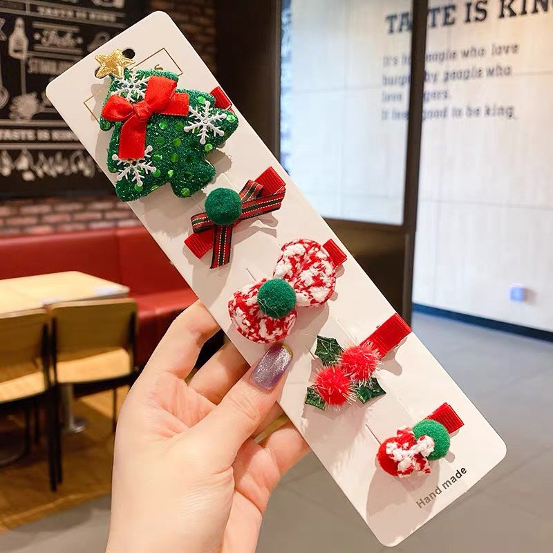 BowLift | 5 Pieces Christmas Hair Clips Set