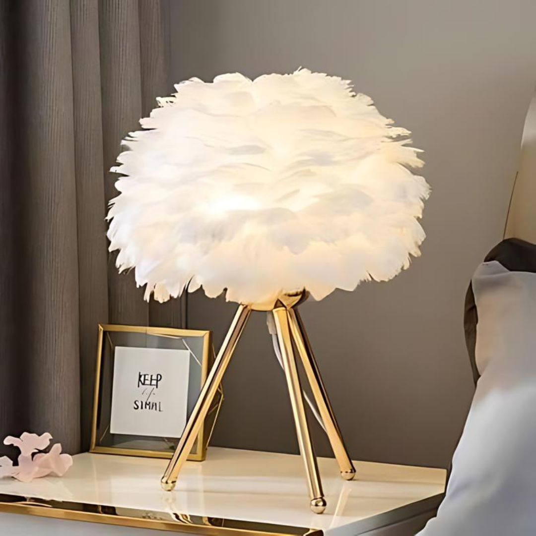 BowLift | Luxury Table Lamp with Soft Feathers