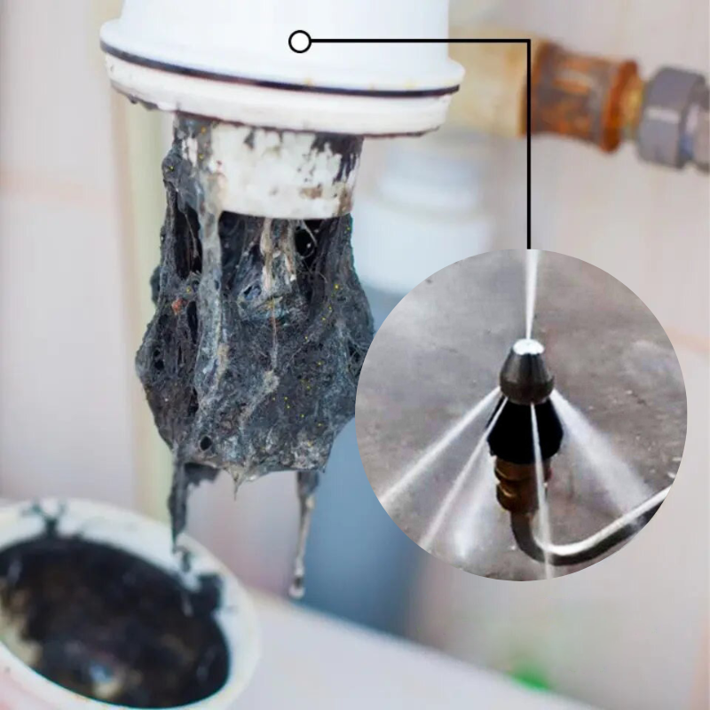 BowLift | High-Pressure Drain Jetting Nozzle – Stainless Steel Sewer Cleaning Sprayer for Fast Pipe Unblocking