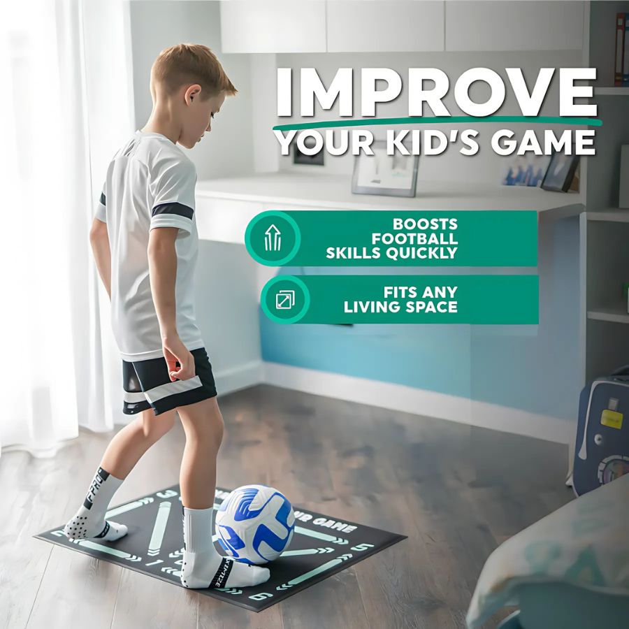 BowLift | Football Pro Training Mat | Anti-Slip, 2x2m Size & Video Program for Skill Enhancement and Home Training