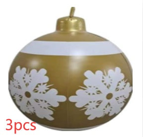BowLift | Inflatable Christmas Ball Outdoor Decoration 60cm – Weather Resistant PVC Christmas Decoration