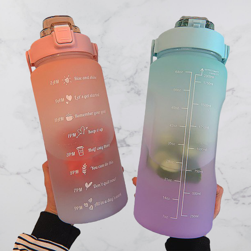 BowLift | 2L Motivational Water Bottle with Time Markers - HydroMotivator