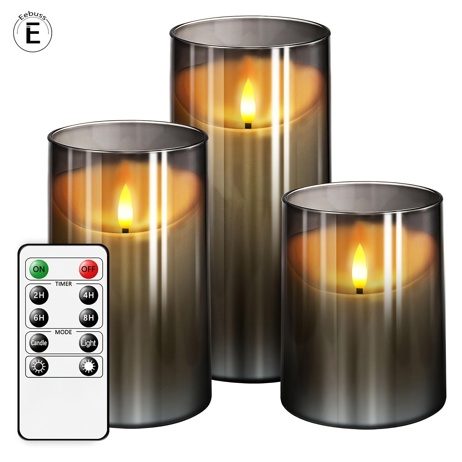 BowLift | CandleAura - LED Grey Candles with Realistic Flame