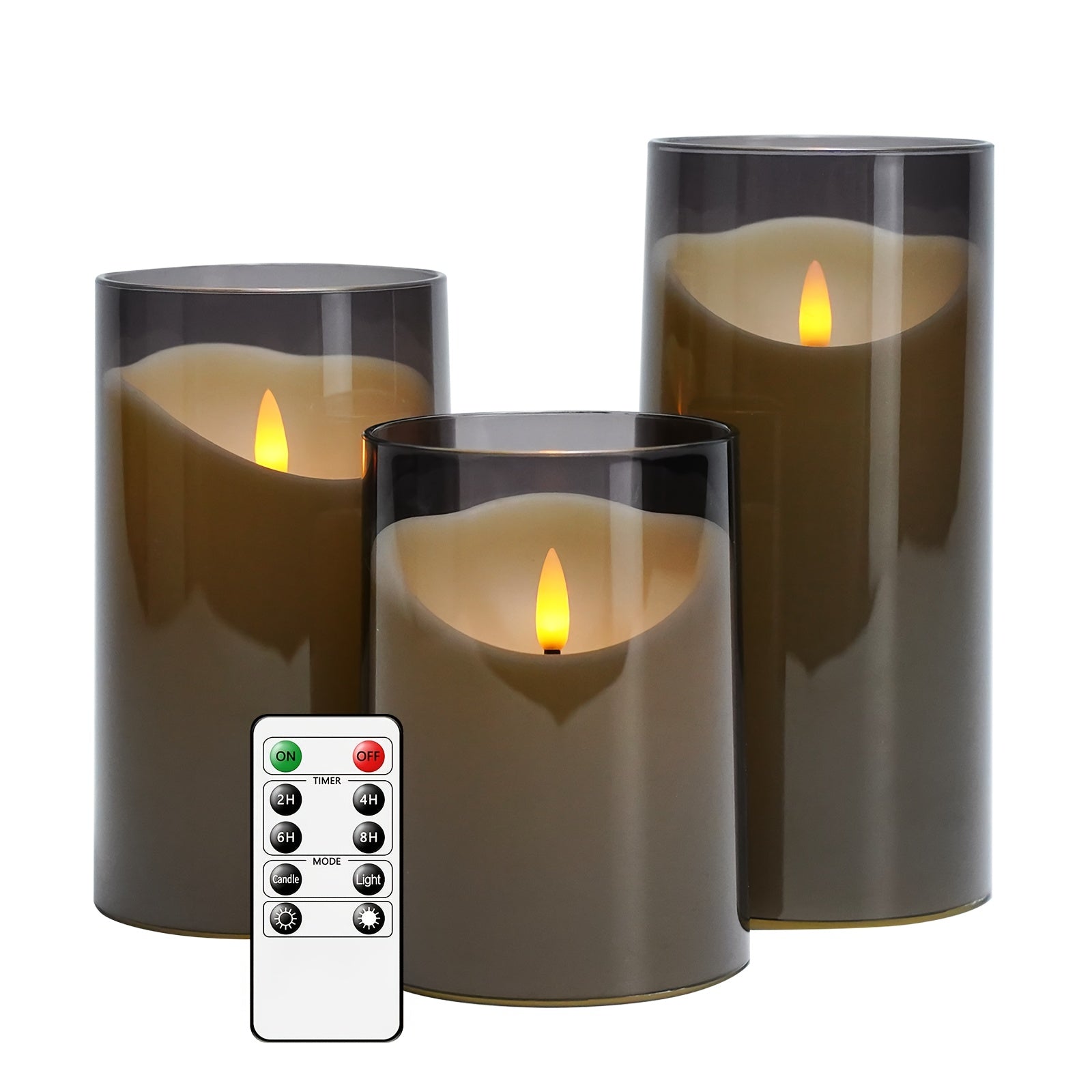 BowLift | CandleAura - LED Grey Candles with Realistic Flame
