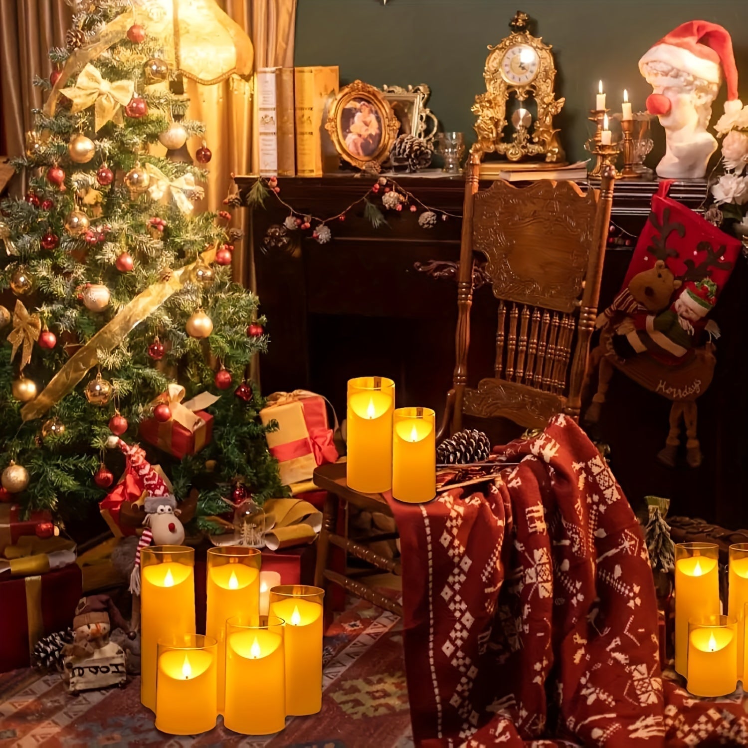 BowLift | CandleAura - LED Grey Candles with Realistic Flame