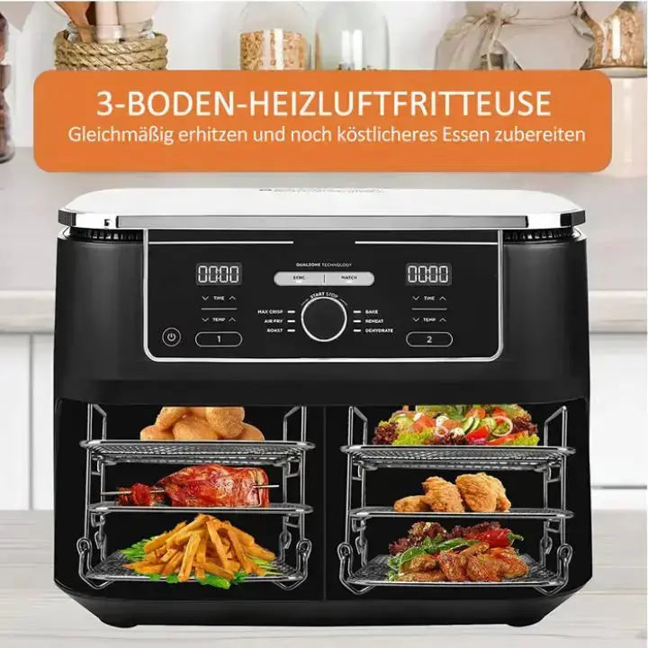 BowLift | 3-tier stainless steel air fryer rack for versatile cooking