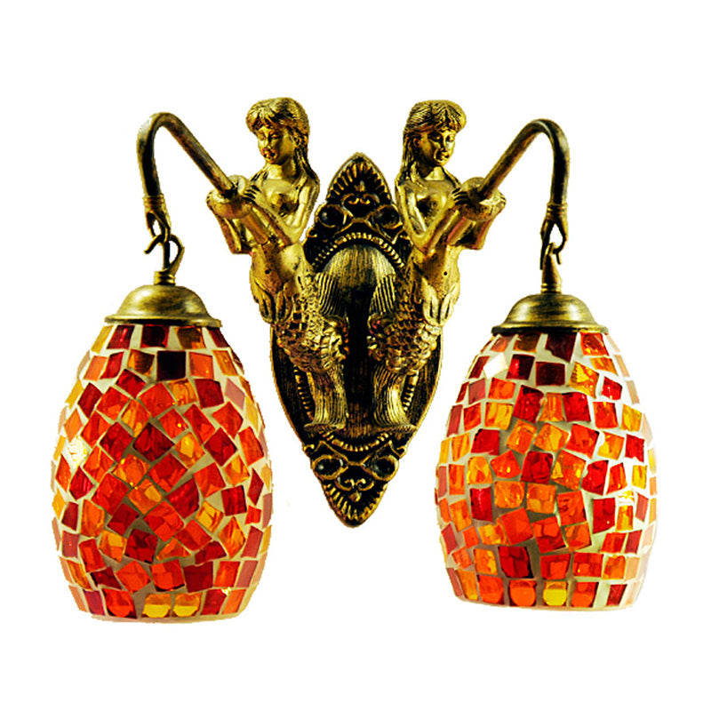 BowLift | Maestro wall lamp Mediterranean hand-cut glass 2 lights white/red/yellow wall lamp socket