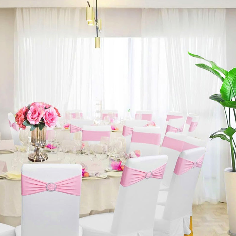 BowLift | Gold Stretch Spandex Chair Sashes 50PCS Chair Sashes Spandex Stretch Chair Bows