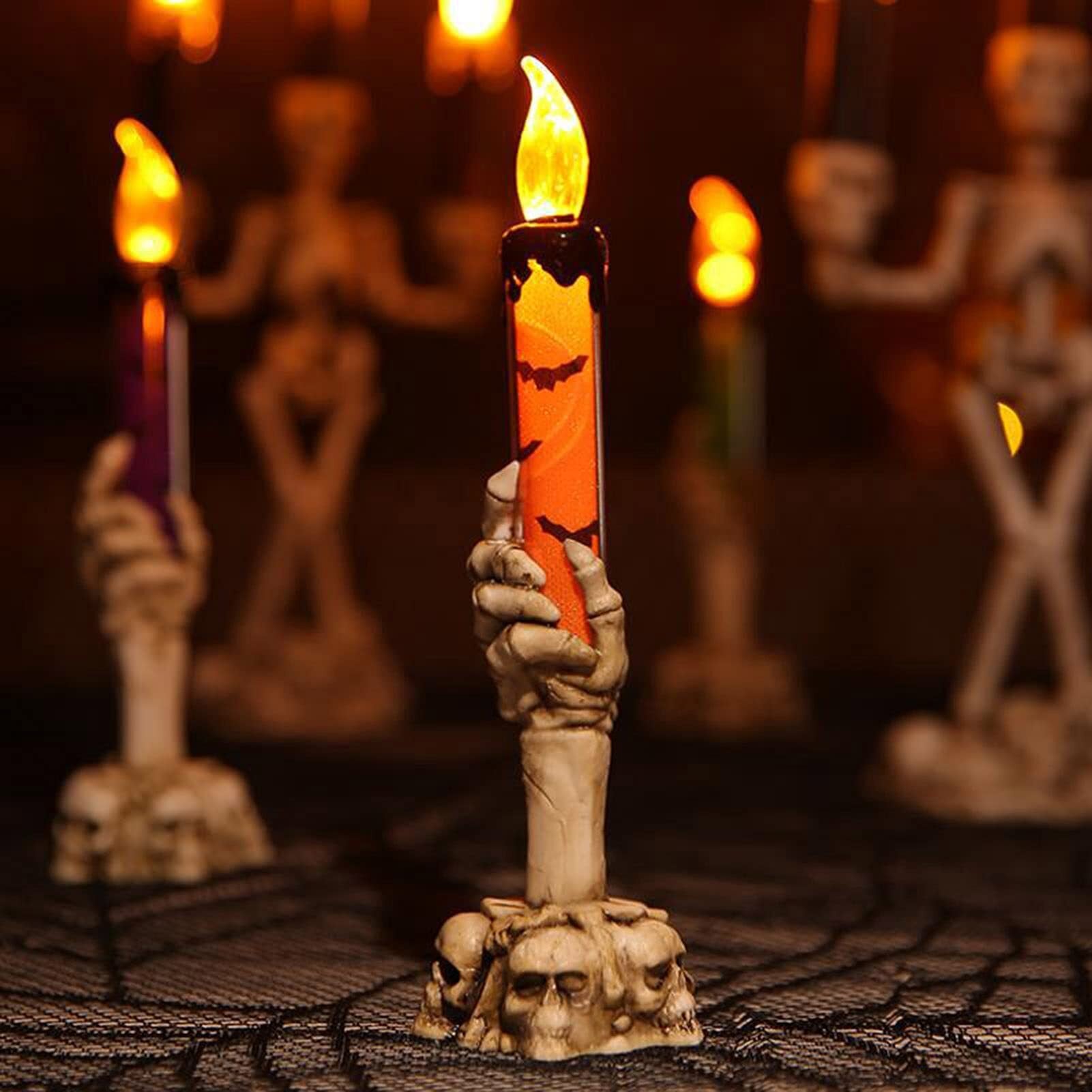 BowLift | Halloween Ghost Hand Electronic Skeleton Candle Halloween Party Bar Props Decoration Glitter Lamp