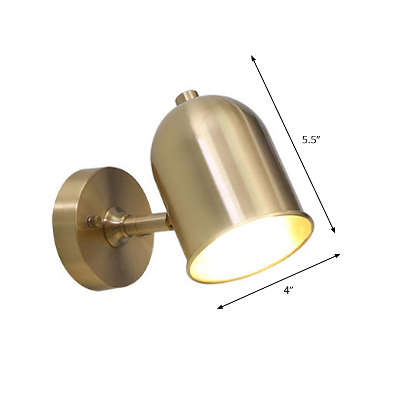 BowLift | Modern 1 Light Wall Lighting Golden Dome LED Wall Lamp with Metal Shade for Bathroom