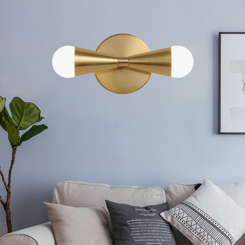 BowLift | Metallic Extendable Wall Light Minimalism 2 Lights Brass Wall Lighting Idea for Living Room