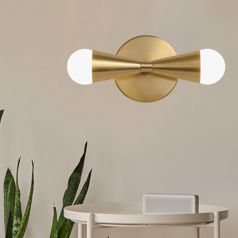 BowLift | Metallic Extendable Wall Light Minimalism 2 Lights Brass Wall Lighting Idea for Living Room