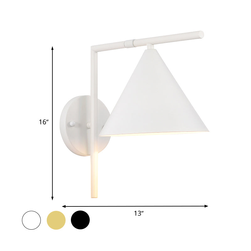 BowLift | Conical Wall Application Lighting Contemporary Metal 1 Head Black/White/Gold Wall Lamp for Bedroom
