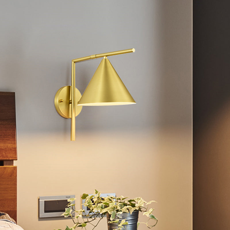BowLift | Conical Wall Application Lighting Contemporary Metal 1 Head Black/White/Gold Wall Lamp for Bedroom