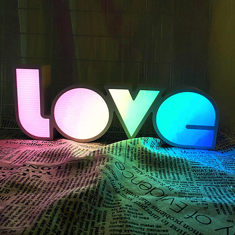 BowLift | Modern Art Deco waterproof PS LOVE letters LED table lamp for the bedroom