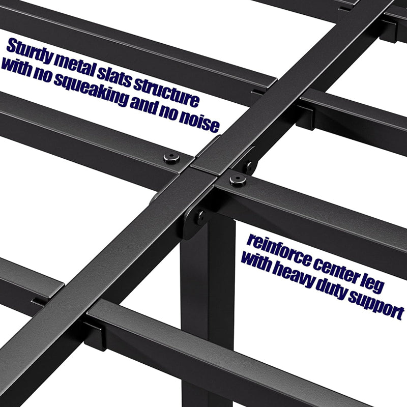 BowLift | 18 Inch Queen Bed Frame 3000 lbs Loading Capacity Metal Bed Frame Platform Durable Stable